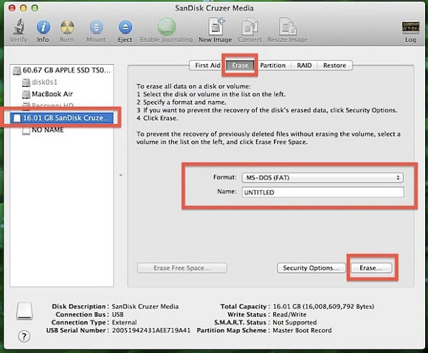 Formater un disque externe sur Mac