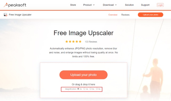 Free Image Upscaler Verbessern Sie gezoomte Fotos