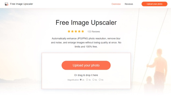 Gratis Bild Upscaler Ladda upp knapp