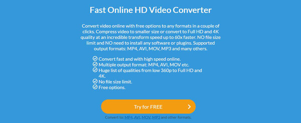 Snelle online HD-videoconvertor