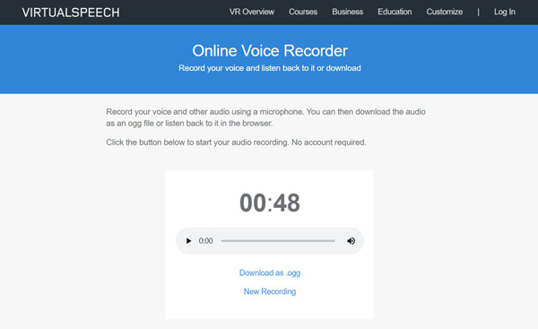 Enregistreur audio en ligne