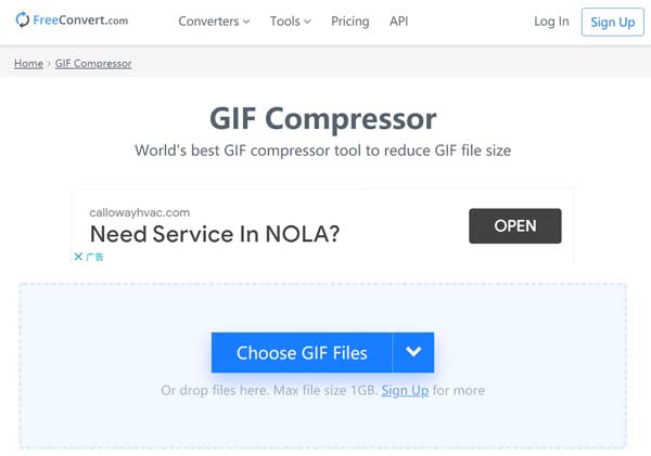 Compressor FreeConvert GIF