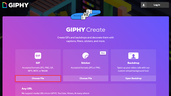 Giphy Vytvořit Gif Nahrát Vyberte Soubor