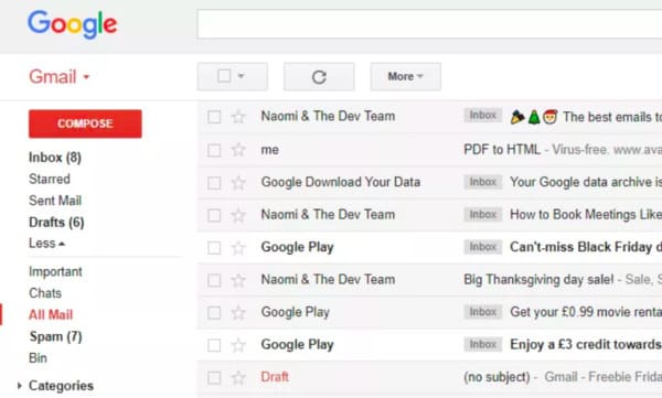 Tüm Postaları Gmail