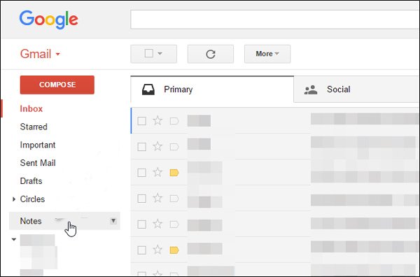 Google Mail-Notizen