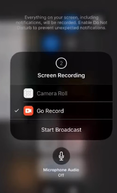 Go Record Start Broadcast