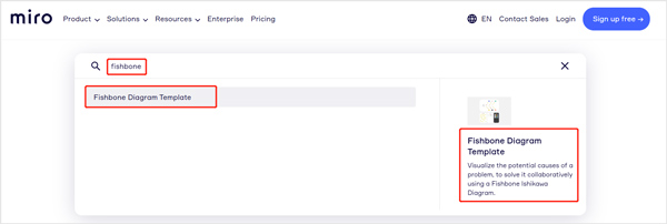 Gå till Miro Fishbone Diagram Mall