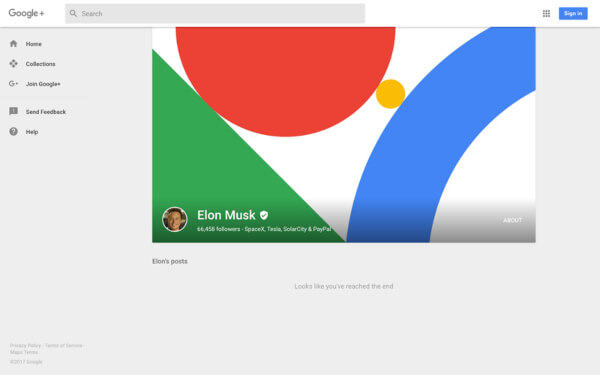 Googleアカウントのプロフィール