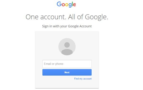 Страница восстановления аккаунта Google