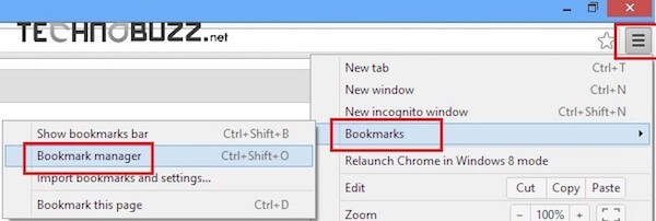 Google Chrome Bookmarks Manager