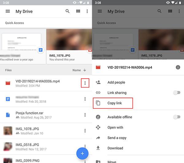 Googlr Drive Kopiera länk