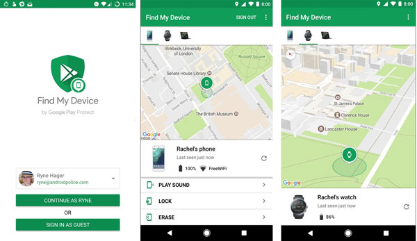 Google Find My Device-App