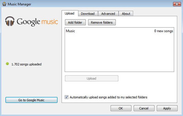 Googleの音楽を再生