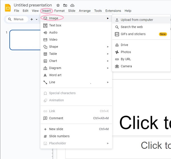 Google Slides Insérer une image