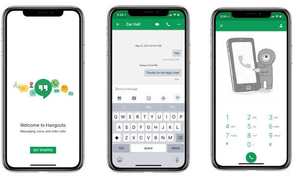 Hangouts d'applications de chat vidéo