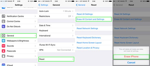 Заводской сброс iPhone без компьютера