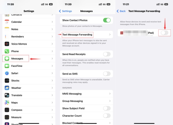 Tekstberichten automatisch doorsturen naar een andere telefoon iPhone
