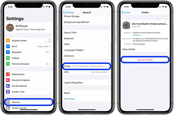 Cómo quitar el perfil de configuración de iPhone