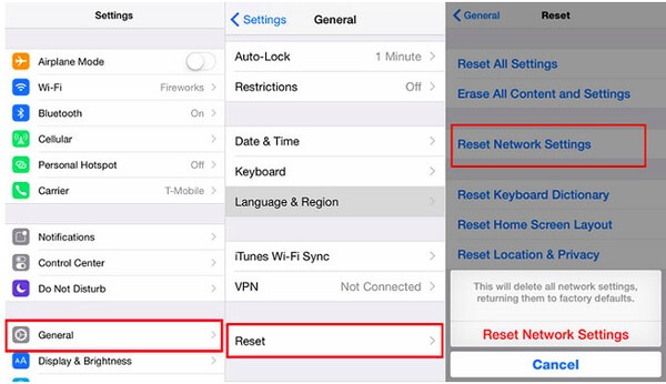 Cómo restablecer la configuración de red en iPhone