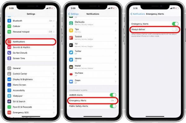 Comment désactiver les alertes d'urgence sur iPhone