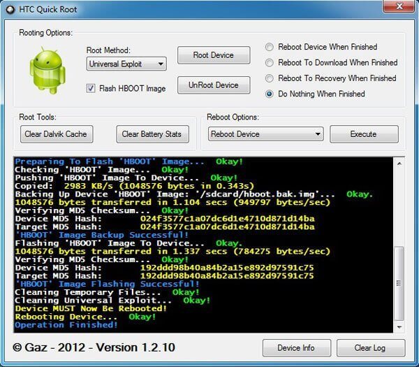 HTC Quick Root