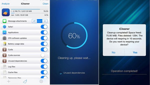iCleaner清理iPhone