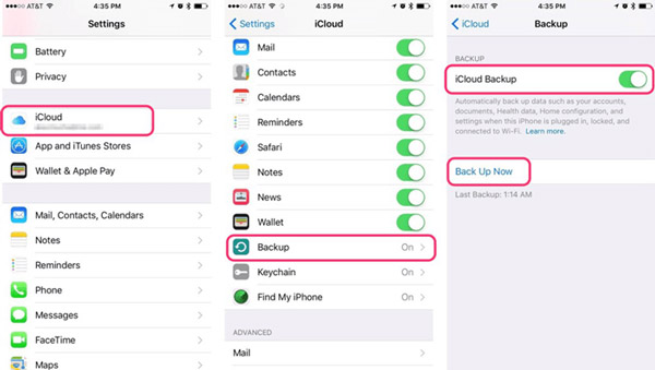 Copia de seguridad de iCloud