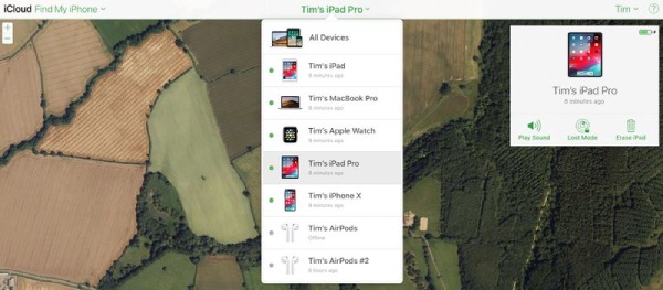 iCloud Find My iPhone Page