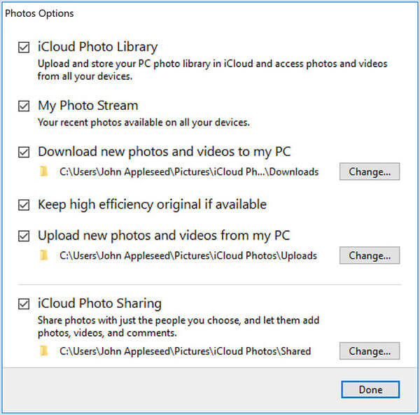 icloud photos options details