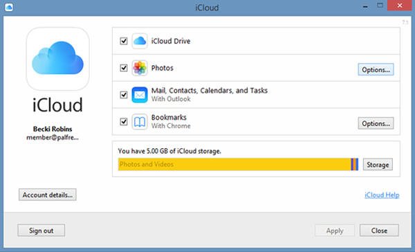 icloud photos options
