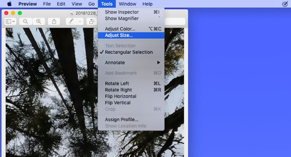 Afbeeldingsoptimalisatie voor Mac-voorbeeld