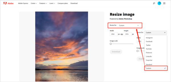 Image Resizer Online Adobe Express