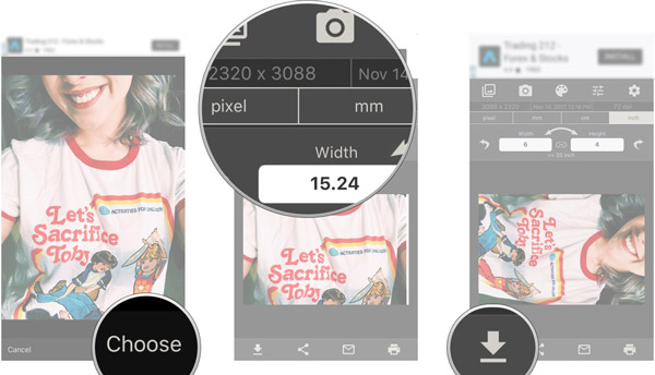 Bildstorlek App för att ändra storlek på ett foto på iPhone