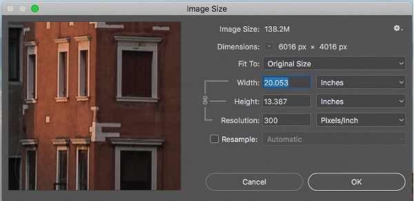 Image Size Dialog Photoshop