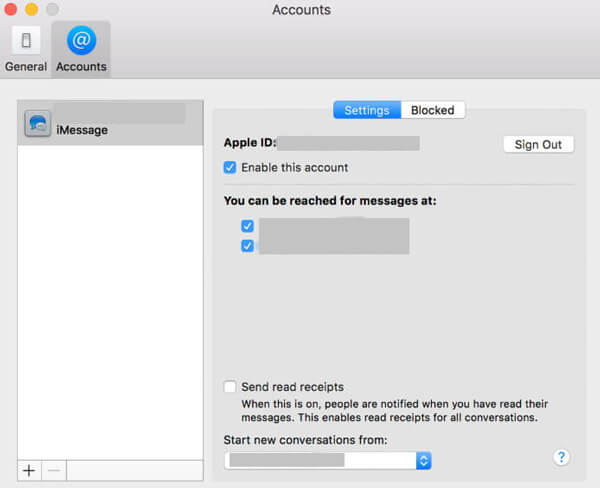 iMessage kijelentkezés mac