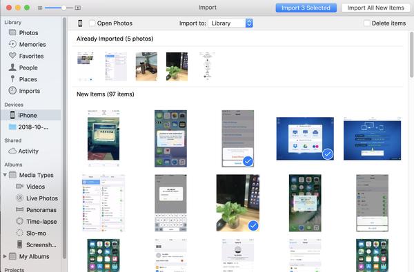 import photos from iphone to mac