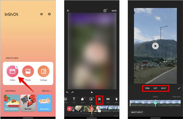 Inshot accorcia un video su iPhone