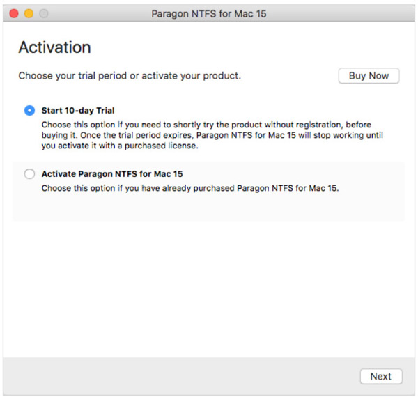 Instalar paragon ntfs mac