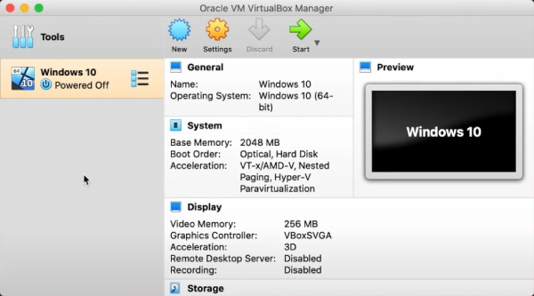 Установите Windows на Virtualbox для Mac