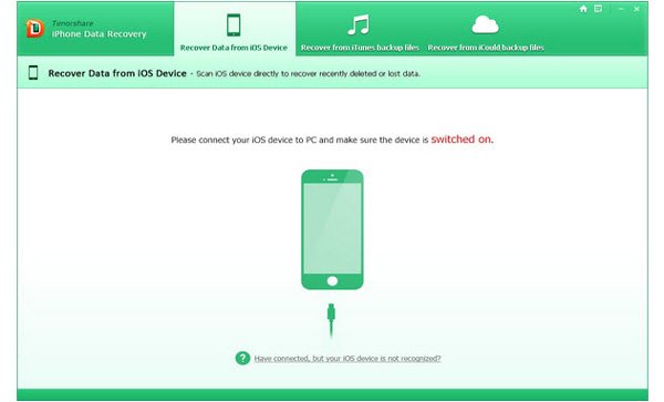 Käyttöönotto Tenorshare iPhone Data Recovery