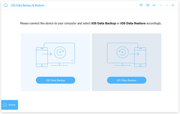 iOS Data Backup Restore Main Interface