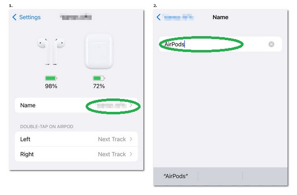 Переименование устройства iOS Airpods