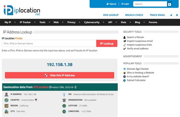 Réseau de localisation IP