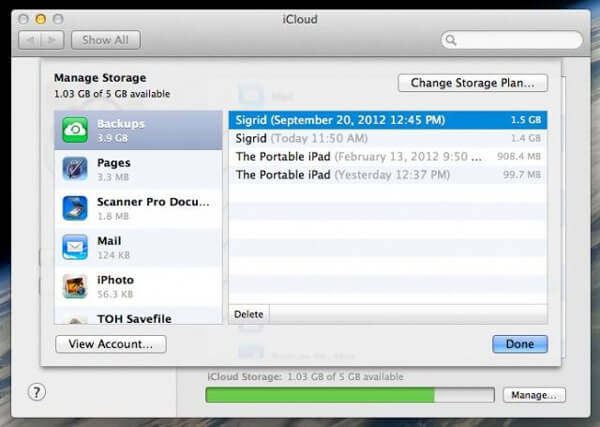 ipad backup plassering icloud på mac