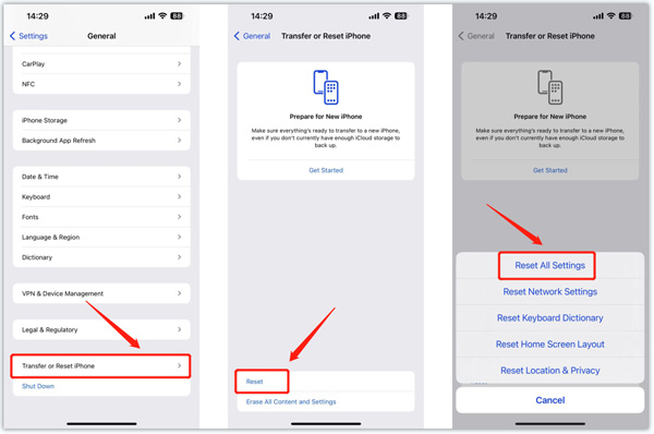 Nulstil alle indstillinger på iPhone