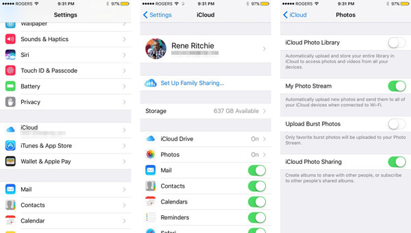 Biblioteca de fotografias iCloud