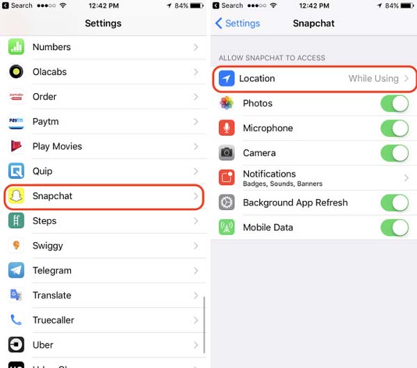 iPhone Plassering iPhone