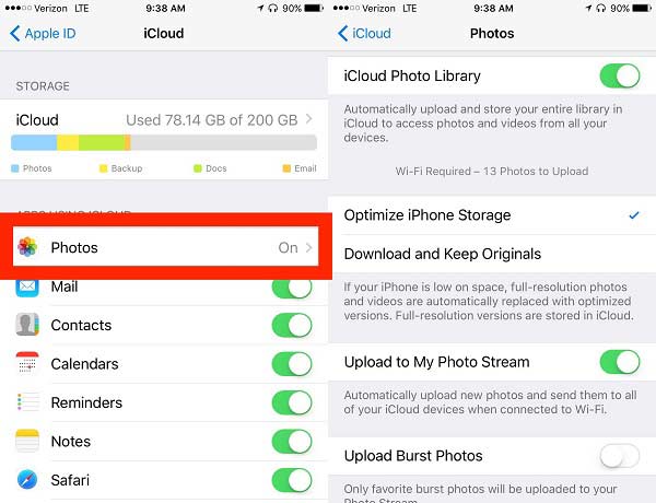 Φωτογραφίες iPhone iCloud