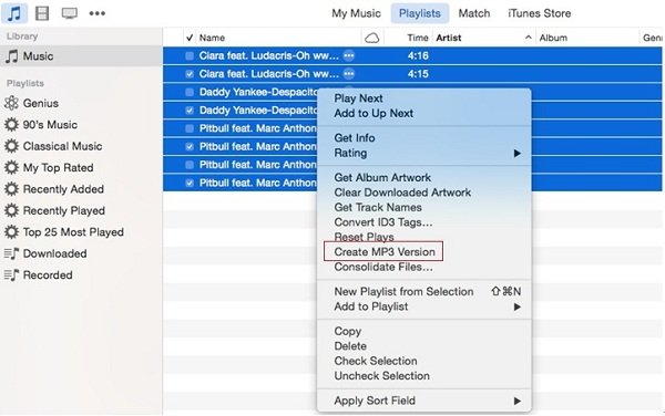 iTunes MP3 létrehozása