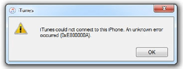 Error de iTunes 0xE80000A